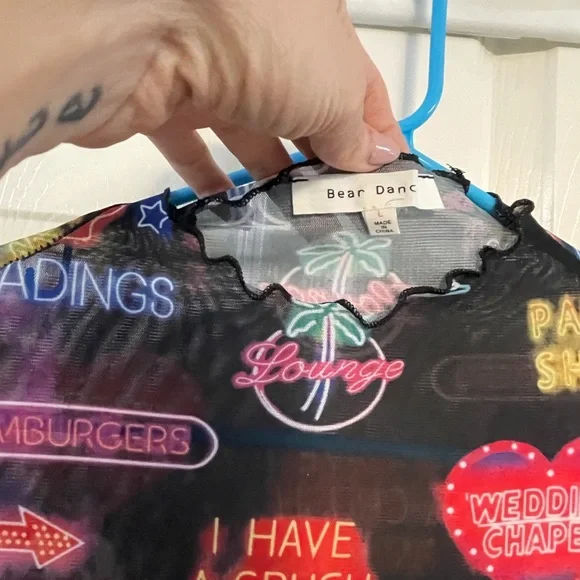 MOVING SALE MAKE OFFER Neon mesh bodycon dress - Picture 2 of 3